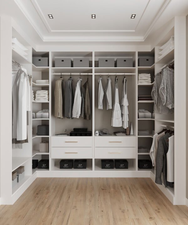60*111*60 inch  U-shape walk-in (Toe kick and crown molding included)